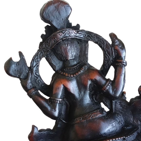 Antique Ganesh in Sitting Position Statue Figurine (Resin) 5 1/2” Tall - Picture 9 of 14